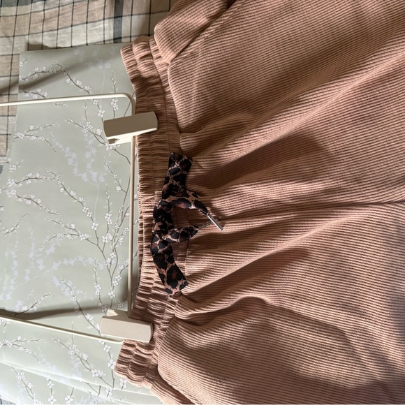 Women's Tan Sweater with Leopard Print Tie 2 piece set - Picture 11 of 11